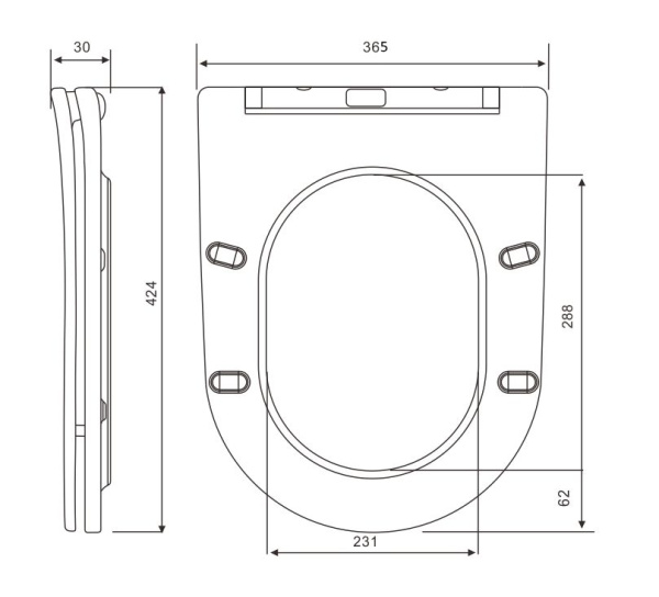 Сидение для унитаза с микролифтом Art&Max Ovale AM011SC-MB