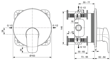 Смеситель для душа Ideal Standard Ceraflex A6724AA