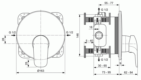 Смеситель для душа Ideal Standard Ceraflex A6724AA