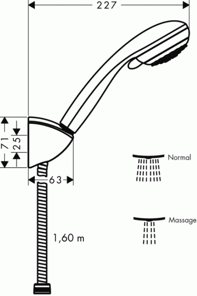 Душевой набор HANSGROHE Crometta Vario/Porter'C 27559000 Душевой набор HANSGROHE Crometta Vario/Porter'C 27559000
