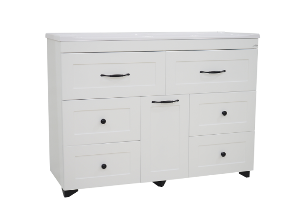 Тумба под раковину Misty Дуэт 120 с бельевой корзиной П-Ду011206я01-1