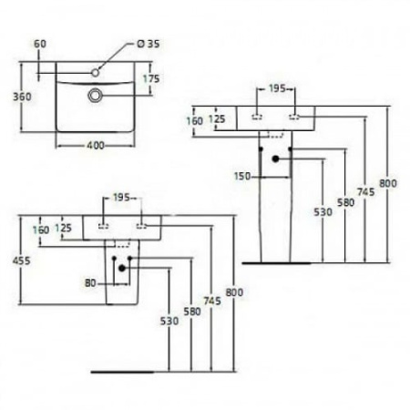 Раковина подвесная Ideal Standard Connect Cube E803301 (40x36)