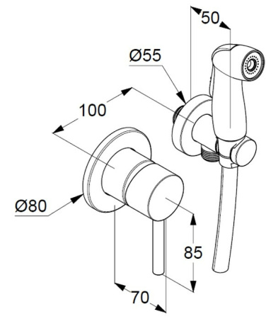 Гигиенический набор Kludi Bozz 389990576