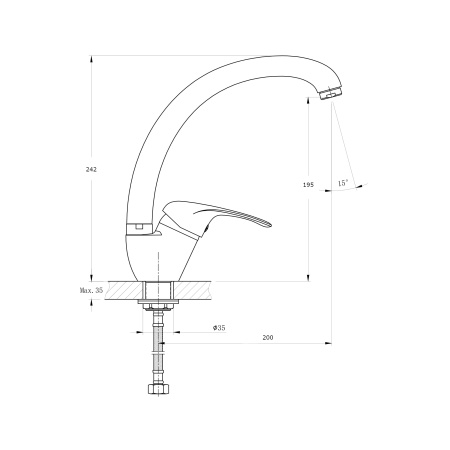 Смеситель для кухонной мойки RUSH Corsica CO4240-22