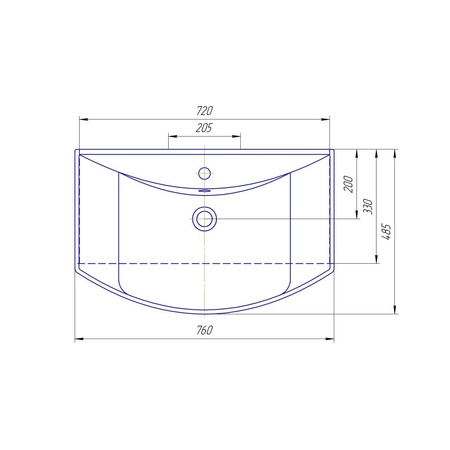 Умывальник мебельный Opadiris Kirovit Стиль 75 4620008197470.