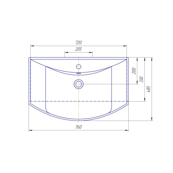 Умывальник мебельный Opadiris Kirovit Стиль 75 4620008197470.