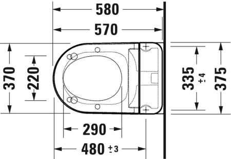 Унитаз подвесной с функцией биде Duravit D-Neo 654000012004300
