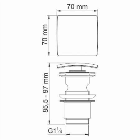 Донный клапан Push-up WasserKRAFT Abens A164
