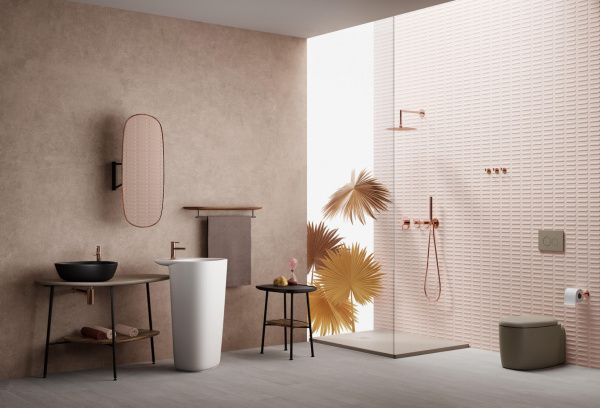 Душевой гарнитур с ручным душем Vitra Origin A4554326,  медный 