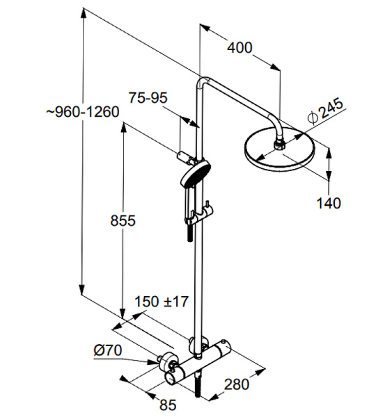 Душевая система Kludi A-QA 6619505-00