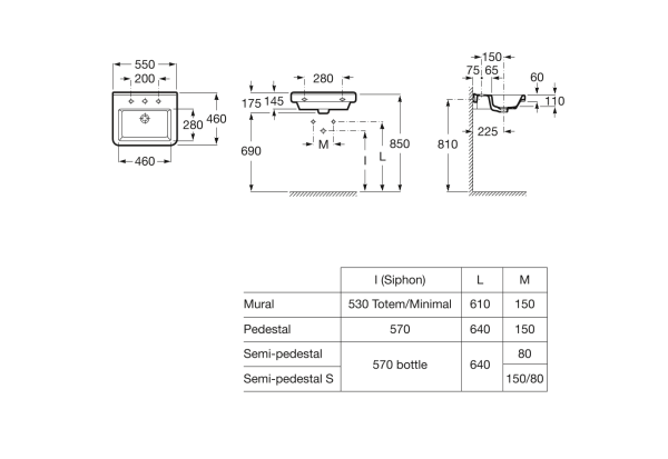 Раковина подвесная (55х46) Roca Dama-N  327786000