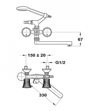 Смеситель для ванны MOFEM KOMETA 145-1533-10