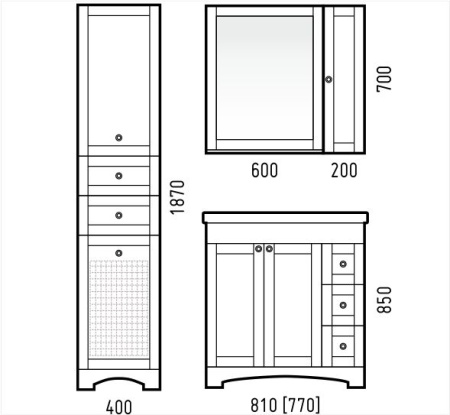 Шкаф подвесной (20х70) Corozo Техас 20 SD-00000328