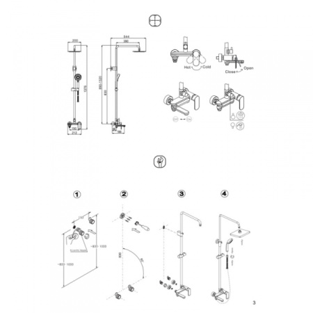 Душевая стойка Bravat Opal F6125183CP-A4-RUS