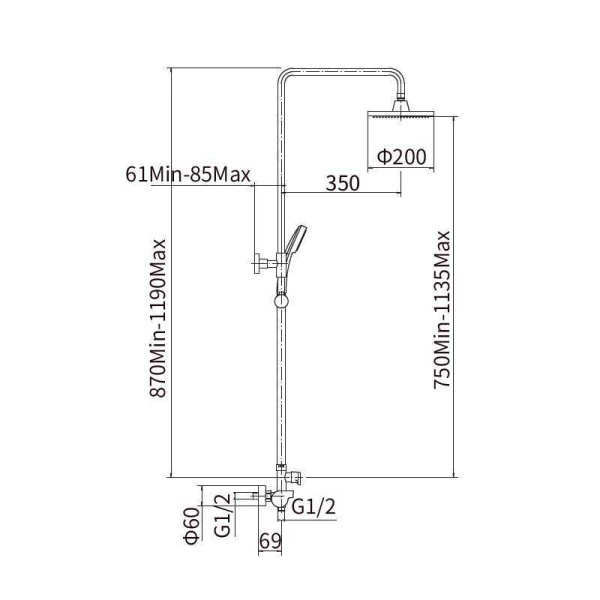 Душевая система с изливом Fashun  A2445 Душевая система с изливом Fashun  A2445