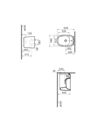 Биде подвесное Vitra Plural 7831B401-0288