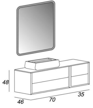 Столешница из искусственного мрамора CEZARES BELLAGIO 50186 Bianco