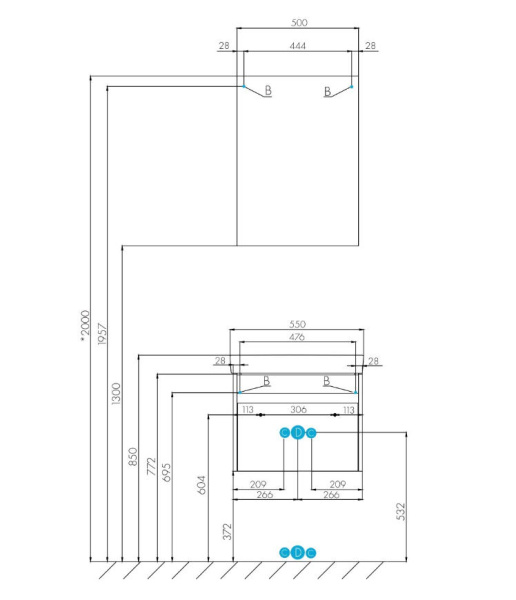 Тумба под раковину Aquaton Марти 55 1A263201MY010