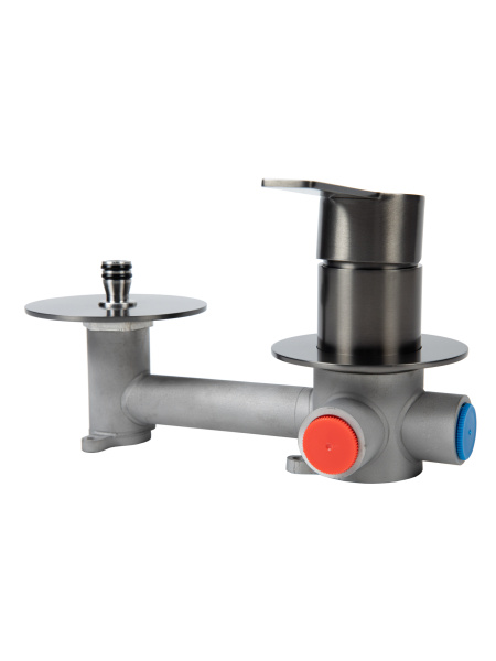 Смеситель для раковины однорычажный встраиваемый Agger Easy A3172255 оружейная сталь матовая