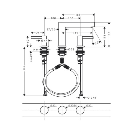 Смеситель для раковины Hansgrohe Finoris 76033000 хром
