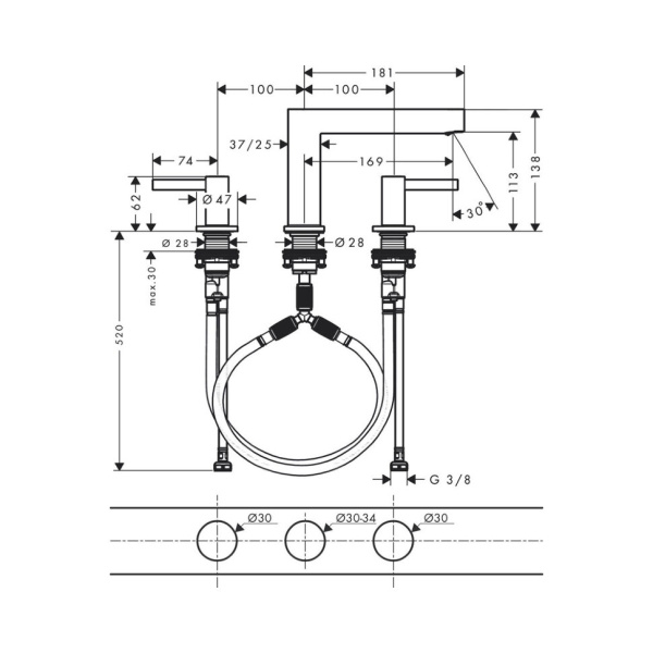 Смеситель для раковины Hansgrohe Finoris 76033000 хром