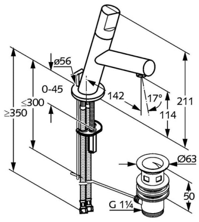 Смеситель для раковины Kludi New Waves 570230575