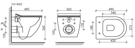 Подвесной унитаз Ceramica Nova Metropol Rimless CN4002