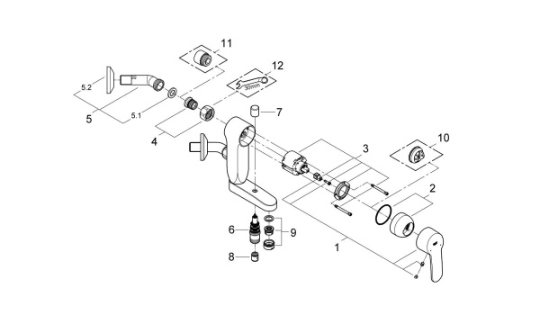 Смеситель однорычажный для ванны Grohe Eurostyle Cosmopolitan 23302 000 (23302000) хром  Смеситель однорычажный для ванны Grohe Eurostyle Cosmopolitan 23302 000 (23302000) хром