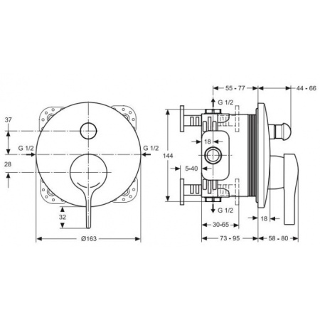 Смеситель для ванны IDEAL STANDARD Melange A4720AA