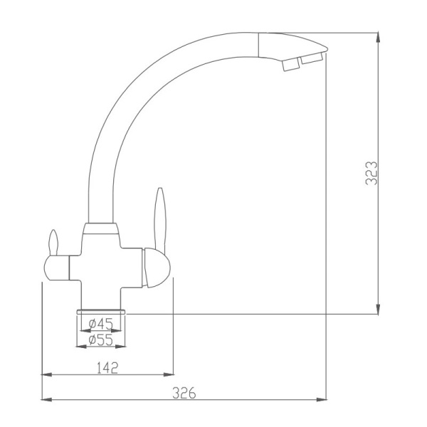 Смеситель для кухни с подключением к фильтру Haiba HB76845 Смеситель для кухни с подключением к фильтру Haiba HB76845