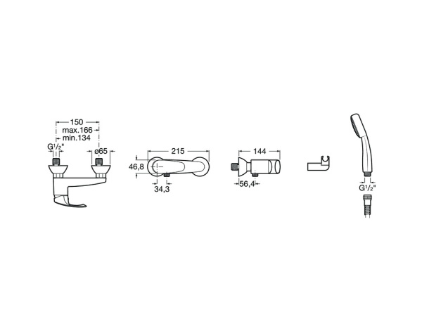 Смеситель для душа Roca Monodin  5A2007C0M