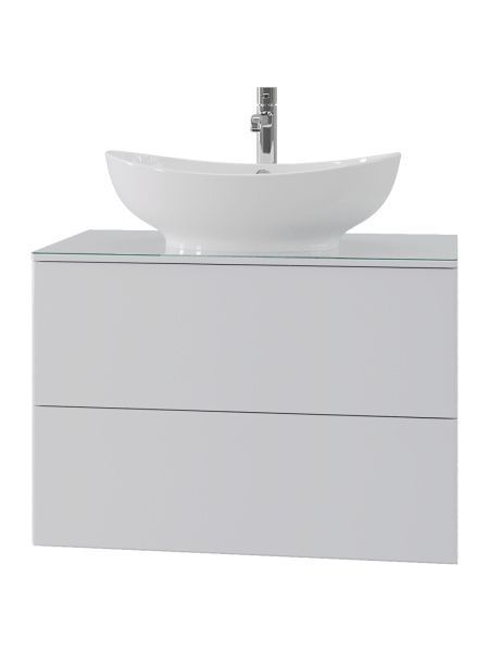 Тумба с раковиной Orange Otto Ot-75TuGLASS+G56 подвесная, белый