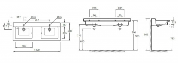 Раковина подвесная Jacob Delafon Soprano EXJ112-00
