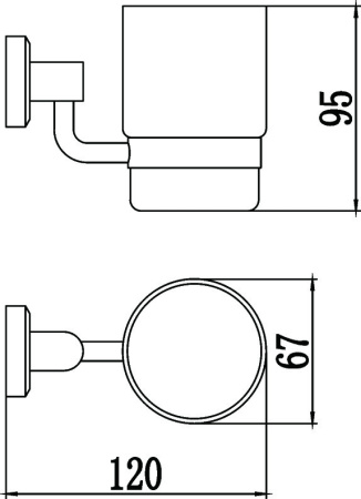 Стакан стеклянный с настенным держателем Savol 95 S-009558