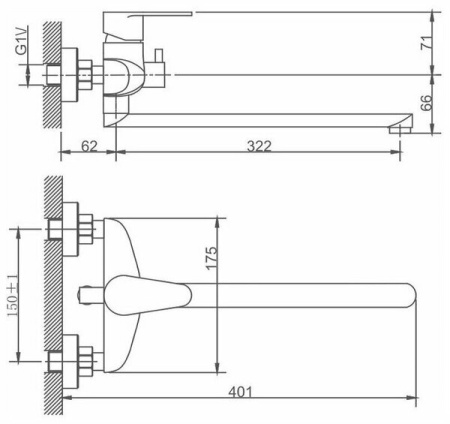 Смеситель для ванны Haiba HB22801