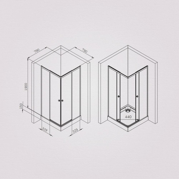 Душевой уголок (80х80) Am.Pm X-Joy W94G-403-8080-BT1K черный матовый
