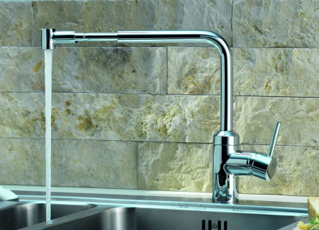 Смеситель для кухни с выдвижным изливом Kludi L-ine 428210577