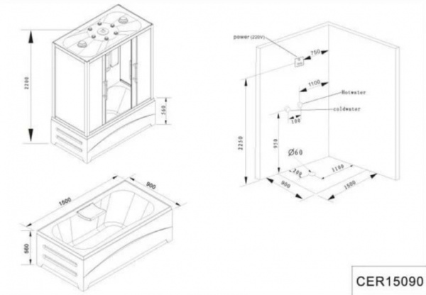 Душевой бокс Cerutti SW-C15090