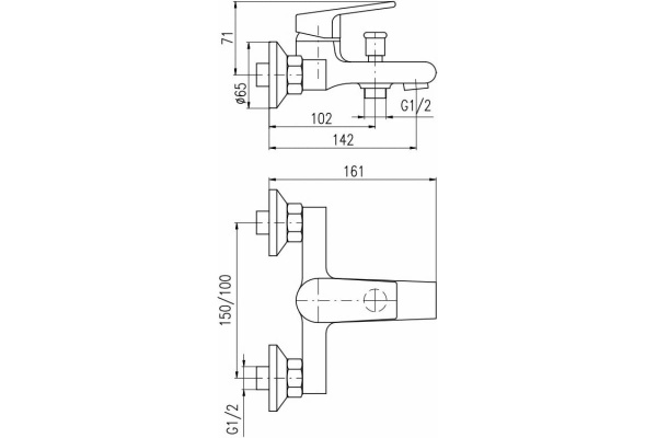 Смеситель для ванны Rav Slezak Colorado CO354.5CMATZ