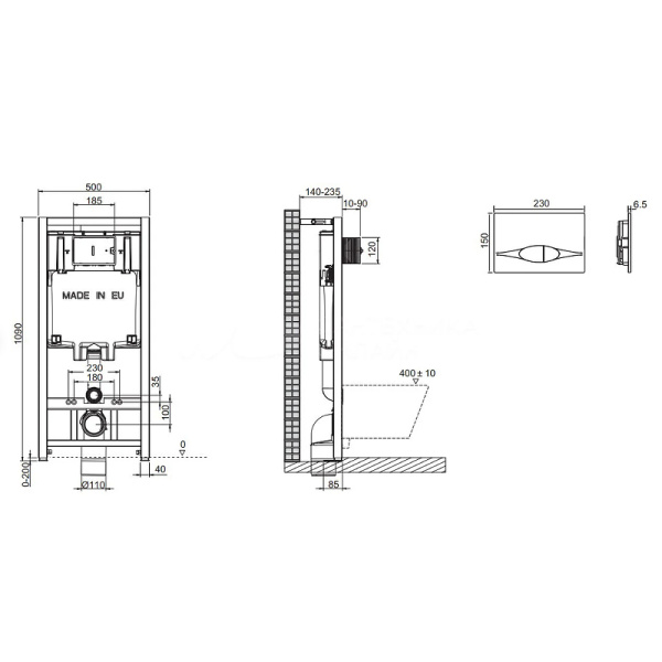 Инсталляция для унитаза Jacob Delafon E21822-CP