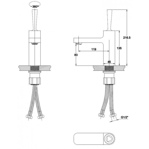 Смеситель для раковины KAISER Vista (65011)