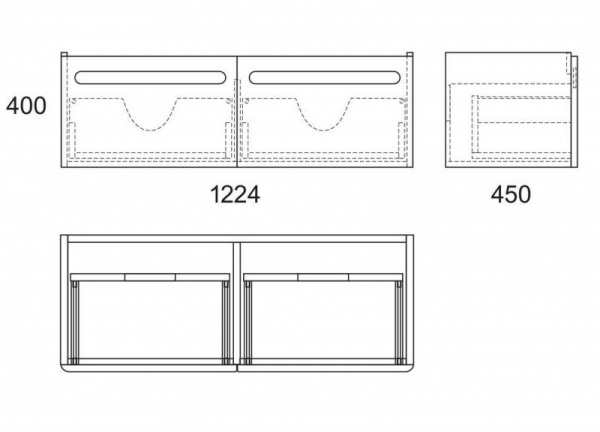 Тумба под раковину Owl 1975 Otalia, 125 см, 2 ящика OW04.04.00