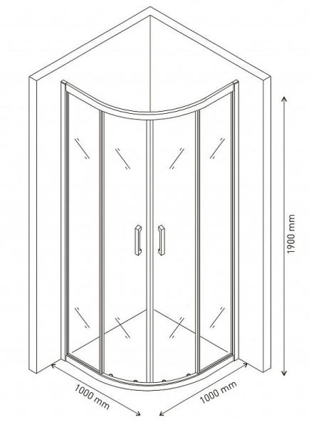 Душевой уголок Berges Wasserhaus Solo R (100х100) 061120