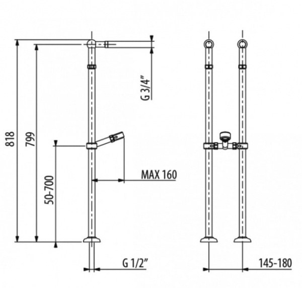 Установочный комплект для смесителя Gattoni Accessori 1545/00С0cr