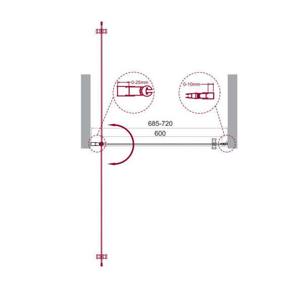 Душевая дверь (70х195) BelBagno ETNA-B-1-70-C-Cr-90