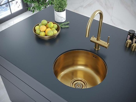 Кухонная мойка Paulmark Werra PM404646-BG брашированная нерж. сталь