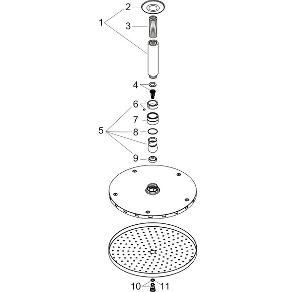 Верхний душ с кронштейном Hansgrohe Raindance S 240 1jet PowderRain 27620000 хром