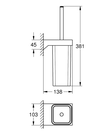 Tуалетный ершик в комплекте Grohe Selection Cube 40857 000 (40857000) хром 