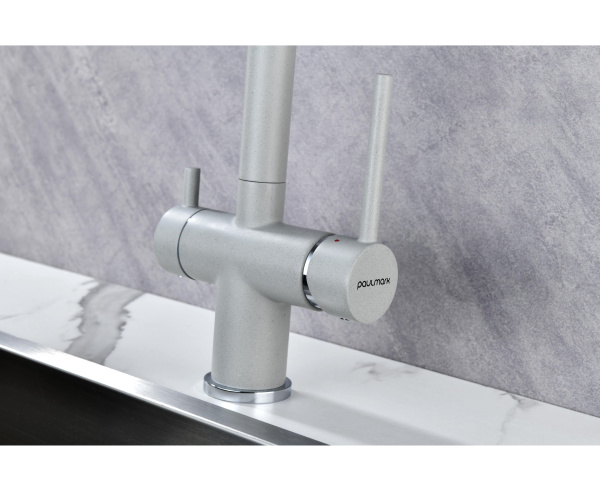 Смеситель для кухни с подключением к фильтру  Paulmark Serpentine Se213222-GRS