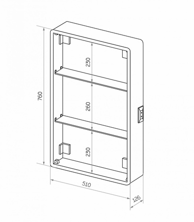 Зеркало-шкаф с подсветкой Art&Max PLATINO AM-Pla-550-800-1D-L-DS-F